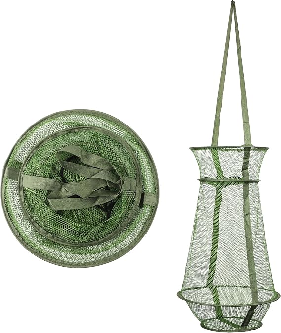 mouhike Collapsible Fish Basket Mesh Trap Portable Fishing Keep Net