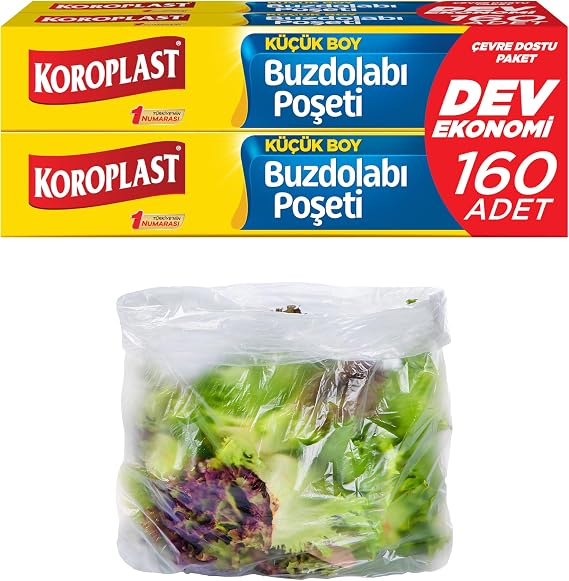 Küçük Boy Buzdolabı Poşeti Dev Ekonomi 160’lı, Yeni Ekonomik Buzdolabı Poşeti Küçük Boy 20x30 cm, BPA İçermez, Sızdırmaz Saklama Torbası, Meyve, Sebze, Yemek, Et, Tavuk, Gıda Saklama Torbası
