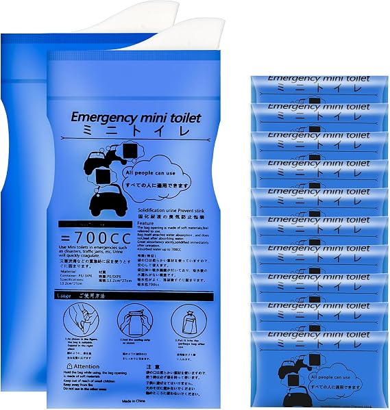 6 Pcs Portable Urinal for Women Men, 700 ml Urine BagsPee Bags, Emergency Toilet Vomit Bags for Travel Urinals, Portable Camping Toilet Bags with Gel for Traffic Jam Hiking Camping Adults Pregnant