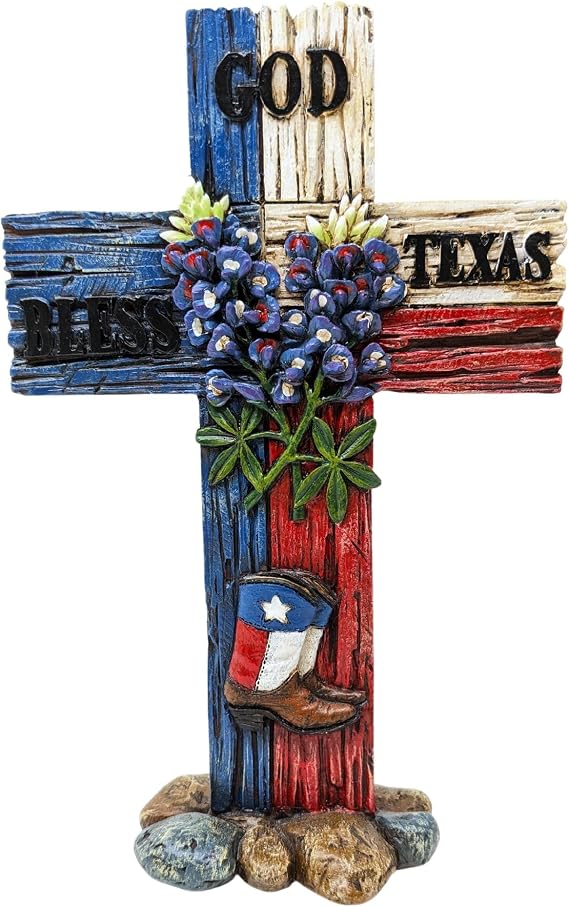 BestGiftEver God Bless Texas Faux Wood Cross