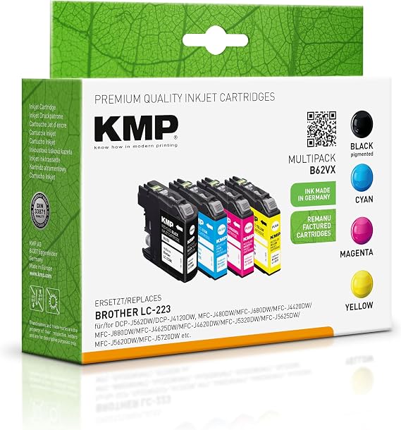 KMP Ink B62VX Multipack Replaces Brother LC-223VALBP Alternative to B48V