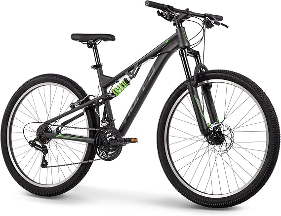 Huffy Marker 24"/26 Full Suspension Mountain Bike, 21-Speeds, Responsive Twist Shifting, Shimano Derailleur, Comfort Saddle, Adjustable Seat, Knobby Tires, Multiple Colors, Men/Women