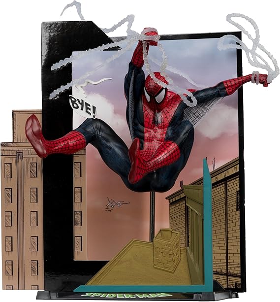 McFarlane Toys- Marvel Spider-Man (Spider-Man #6) 1:10th Scale Collectible with Scene | Marvel Collectible 7 Inch Statue Figure 1/10 Scale Posed Scene - Spider-Man #6