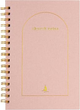 Church Notes Journal - Sermon Notes Christian Notebook - Bible Study Journal Original Linen Hardcover Guilded Notebook for Note Taking, Spiritual Growth - Bible Study Supplies Gift for Women and Men