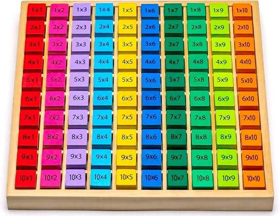 Natureich 1 x 1 for primary school students wooden calculator board colourful cube with tasks play and fun for computing learning made easy.