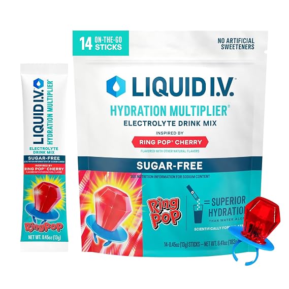 Liquid I.V. Sugar Free Hydration Electrolytes, Ring Pop, 14 Count