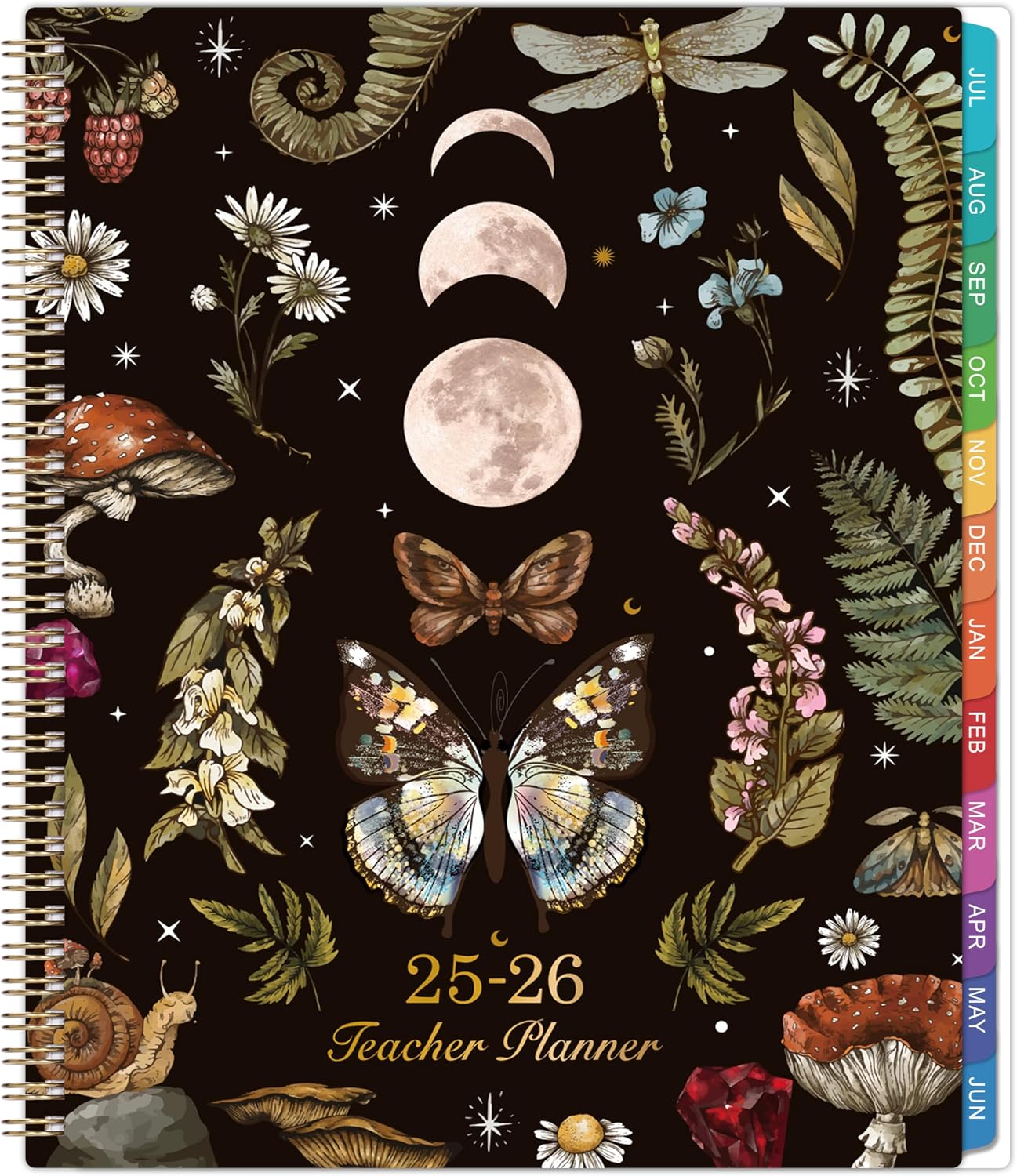 2025-2026 Teacher Planner, Lesson Planner 2025-2026, 8.5 x 11, Jul. 2025 - Jun. 2026, Colorful Monthly Tabs, Inner Pocket