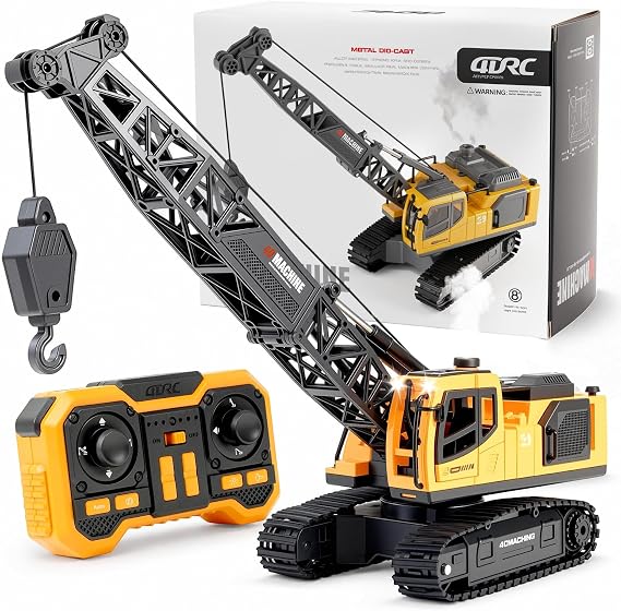 Remote Controlled Tower Crane Toy for Boys, 1:18 12-Channel RC Tower Crane