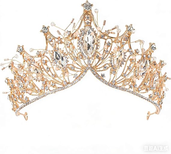 COCIDE Gold Crown for Women Baroque Queen Crown and Tiara for Girls Crystal Headband Mermaid Crown Princess Hair Accessories for Bride Birthday Party Bridesmaids Halloween Costume Cosplay