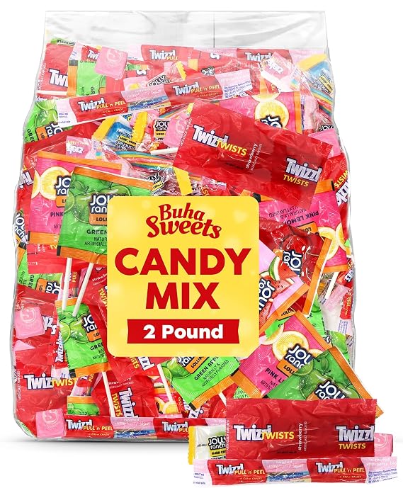 Bulk Assorted Candy Mix 2 Pound Bag - Individually Wrapped Fruity Candy Variety for Party Favors, Buffets, Pinatas, Office Snacks, and Graduations