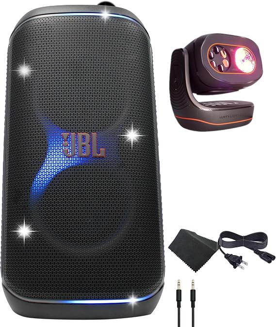 JBL PartyBox Club 120 Speaker - 160W Portable Wireless Splash Proof  Partylight Beam  AUX Cable  Microfiber Cloth