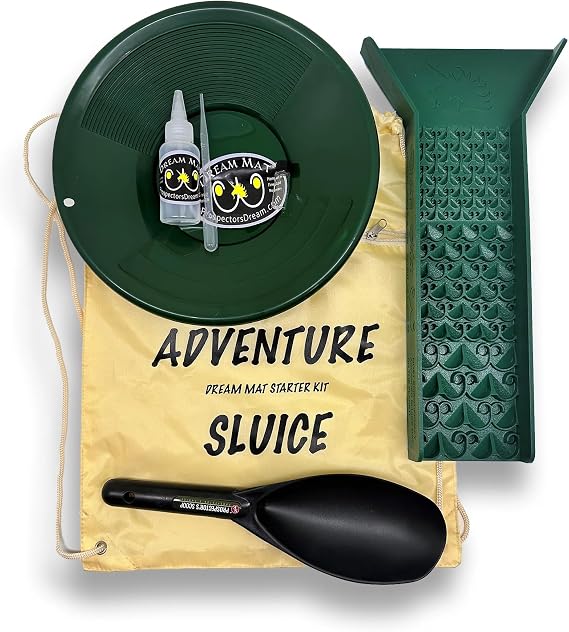 Adventure Sluice Starter Kit - Gold Pan - Gold Sluice - Portable - Beginner Green