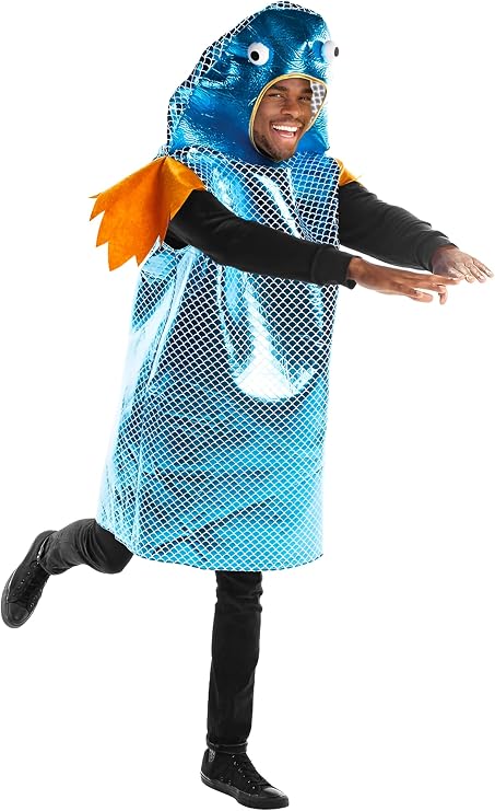Zadin Adult Fish Costume Funny Sea Animal - Funky Fisherman's Halloween Fish Costume: Fishing Fisherman Costume