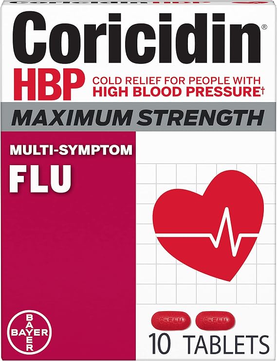 Coricidin Hbp Maximum Strength Flu, 10 Count