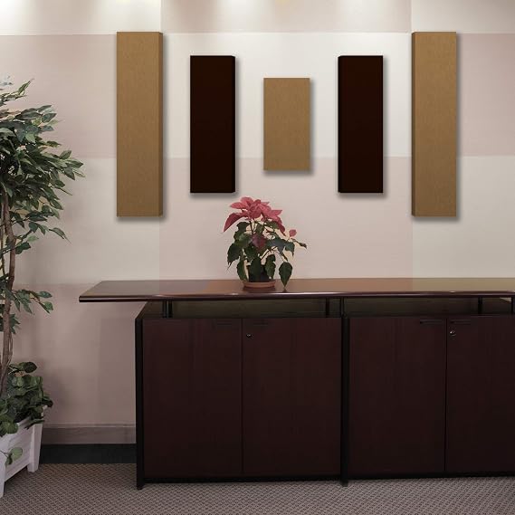 Acoustimac Suede ShortWave Acoustic Panel Design Pack: 5 Pcs 2)4'x1'x2" 1)2'x1'x2" Peat 2)3'x1'x2" Chocolate