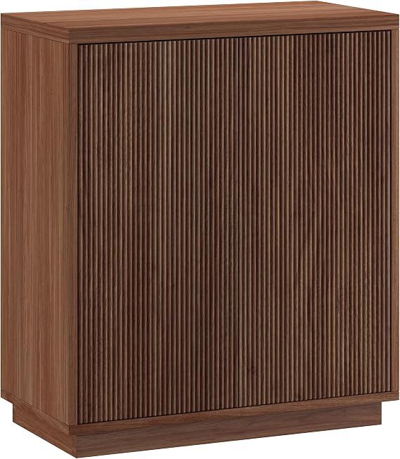 Henn&Hart 28" Fluted Accent Cabinet, Sideboard Buffet, Medium Walnut