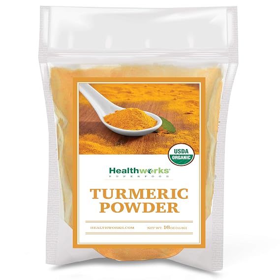 Healthworks Superfoods Organic Turmeric Powder 1 lb Ground Curcumin Non-GMO
