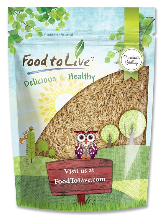 Food to Live Rye Berries, 5 Pounds Whole Grain Powerhouse for Bread, Sourdough, Porridge, and Granola. Rich in Fiber and Nutrients. Raw, Unprocessed, Vegan, Kosher, Seeds in Bulk
