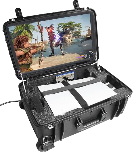 Case Club Gaming Station Fits PS5, 24" 1080p 144Hz Monitor