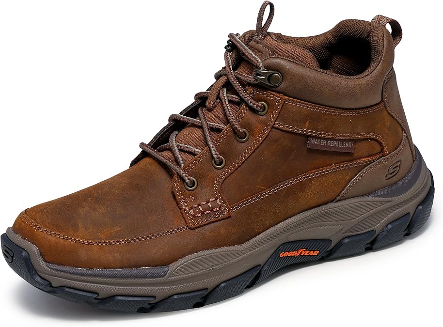 Skechers Men's Respected Boswell Boot | Casual, Relaxed Fit, Air-Cooled Memory Foam, Goga Mat Arch, Water-Repellent