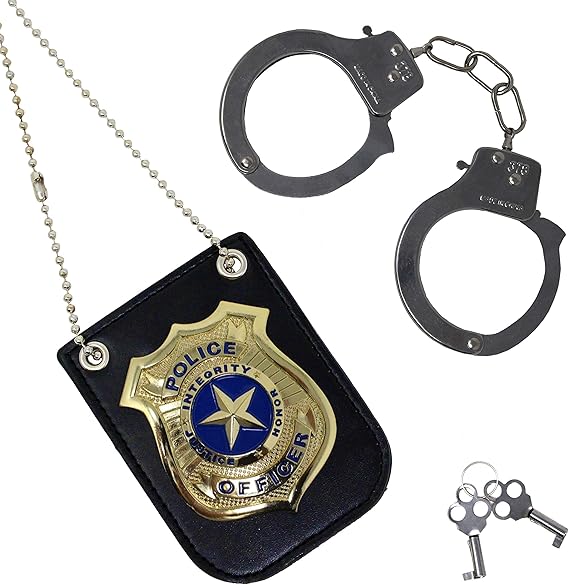 Spooktacular Creations Police Badge Play Toys, Police Costume Accessories for Kids, Cop Accessories for Role Play, Kids Halloween Costumes, Boys & Girls Dress Up Set