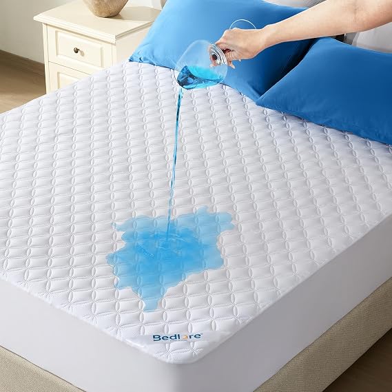 BEDLORE Waterproof King Size Mattress Protector, Breathable TPU, White