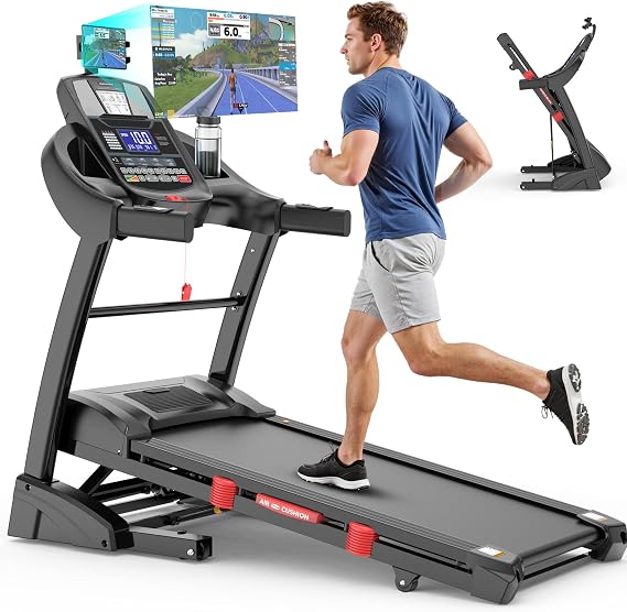 5HP Foldable Treadmill for Home with 20% Auto Incline Exercise Treadmill