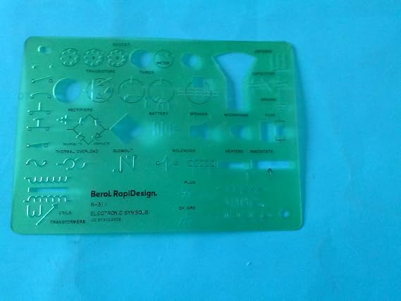 Berol R-311 Technical Drawing Template Electronic Symbols Made in USA
