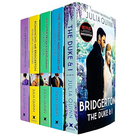 Bridgerton Family Book Series 5 Books Collection Set by Julia Quinn (The Duke and I, Viscount Who Loved Me, Offer From a Gentleman, Romancing Mr Bridgerton & Sir Phillip, With Love) NETFLIX
