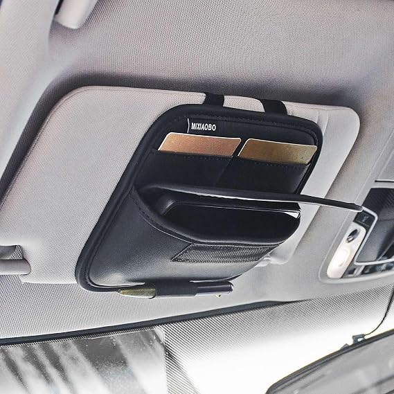 Car Document Holder for Sun Visor, Car Paperwork Organizer - Driving License, Auto Insurance Card, Registration Card Storage Organizers, Auto Interior Accessories