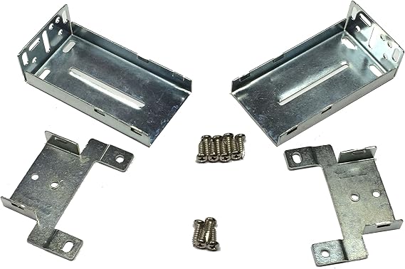 Knape Vogt Mounting Bracket Set - Cabinet & Furniture Drawer Mounting Brackets - Silver Zinc 4 Count Wall Mount
