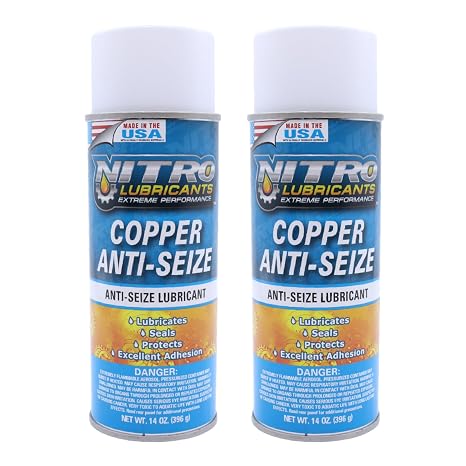 Nitro Lubricants High-Temp Copper Anti-Seize Spray Lube 14 oz (2-Pk)
