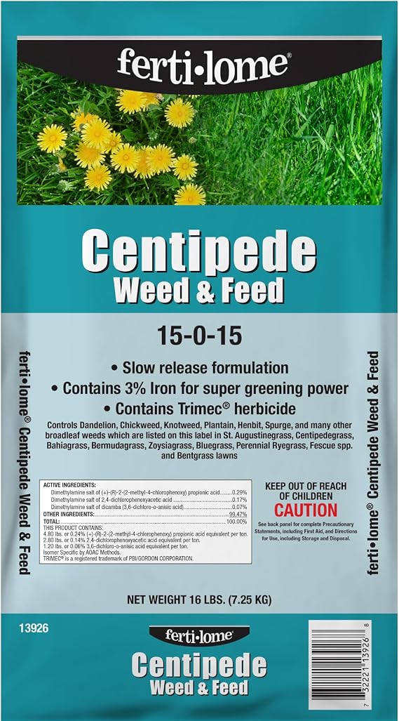 Fertilome (13926) Centipede Weed & Feed 15-0-15, 16 lbs