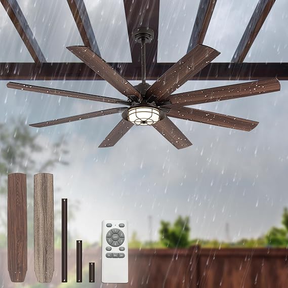 NORFOLK 72 Inch Outdoor Ceiling Fan with Light