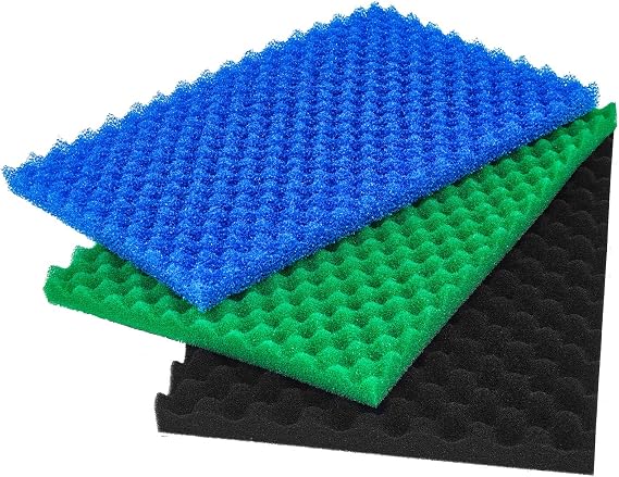 Foam Aquarium Filter Coarse Sump Filter Sponge Cut to Fit Bio Sponge Filters Media Foam Pad Replacement for Aquaneat Sponge Filter Foam for Aquarium Fish Tank Sump Pond 20/30/40 ppi(3 Pack)