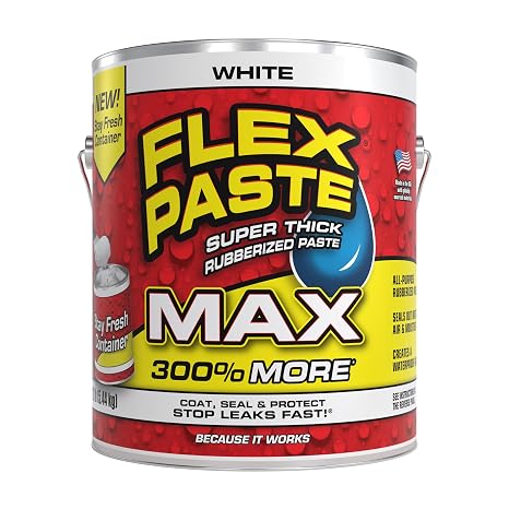 Flex Paste Rubberized Waterproof Sealant Paste, White, MAX, 1-Pack