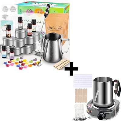 Haccah Complete Candle Making Kit,Candle Making Supplies,DIY Arts and Crafts Kits for Adults,Beginners,Kids Including Wax, Wicks, Rich Scents,Candle tins,Melting Pot,Dyes
