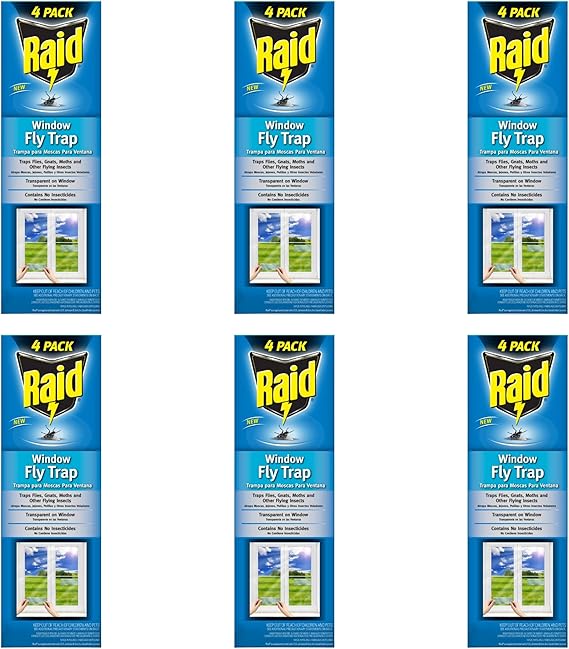 Raid Window Fly Trap, 4 Count (Pack of 6)