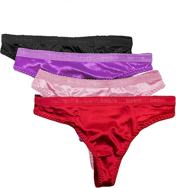 Sexy Satin Thong Panties Small to Plus Size Thongs for Women Underwear Multi Pack