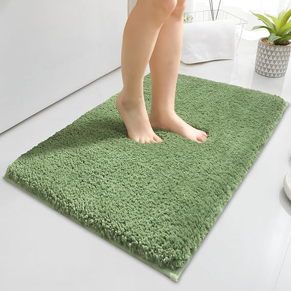 Microfibre Bath Mat 40 x 60 cm, Non Slip Bathroom Mat | Machine Washable Bathroom Rug Absorbent for Your Bath, Shower or Toilet