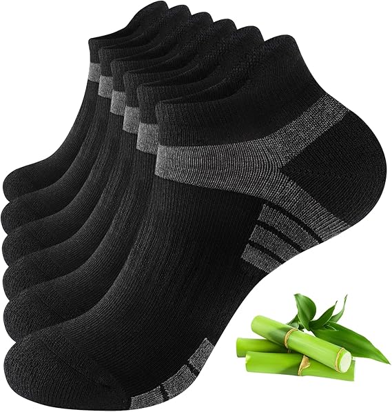 Bamboo Trainer Socks for Men Women Cushioned Ankle Socks