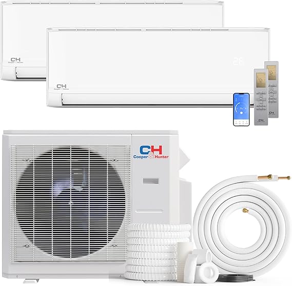 Cooper & Hunter 36,000 BTU 2-Zone Wall Mount Mini Split, 24 SEER2, 230V