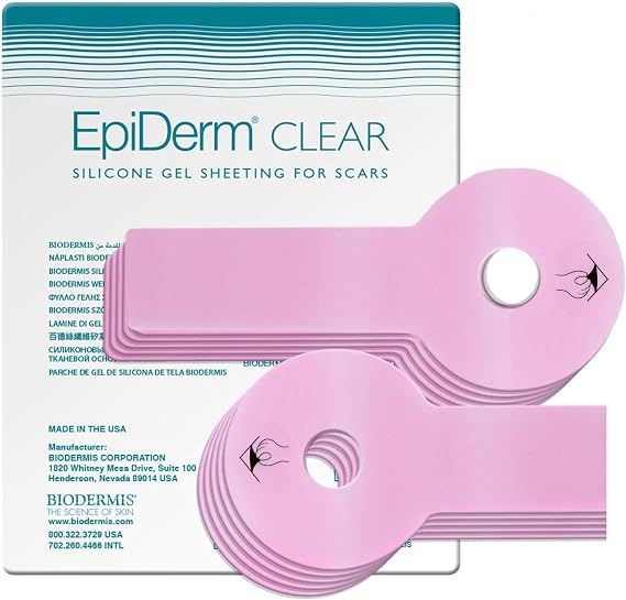 Epiderm Areopexy Silicone Scar Sheets, Lollipop Scar Sheet, 5 Pairs, Clear | Lollipop Scar Sheet, Silicone Scar Care for Lejour Breast Augmentation, Reusable & Customizable, Premium Silicone Sheets
