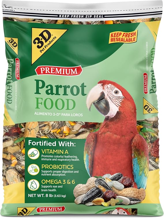 3-D Pet Products Premium Bird Seed, Parrot Food for Large Birds