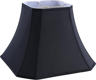 Aspen Creative 34244 Rectangle Cut Corner Bell Spider Lamp Shade in Black, 88 Top x 1616 Bottom x 12 Slant Height