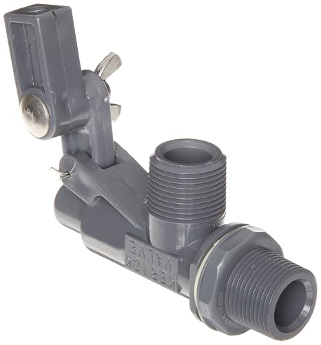Kerick Valve PT75LS PVC Float Valve, Tank Mount, 16.5 gpm at 60 psi, 3/4" NPT Male