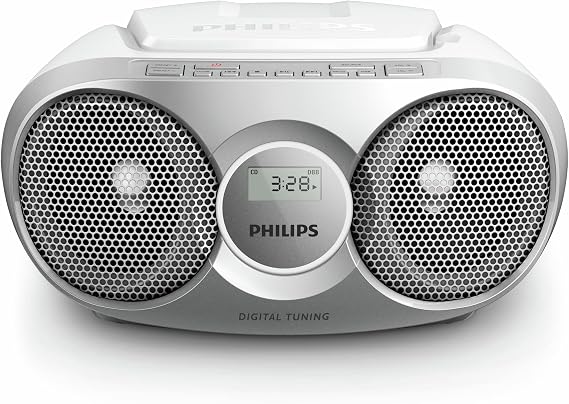 Philips portable CD player/digital FM, dynamic bass boost, audio input/radio CD Philips AZ215B/12, AZ215S/12, silver
