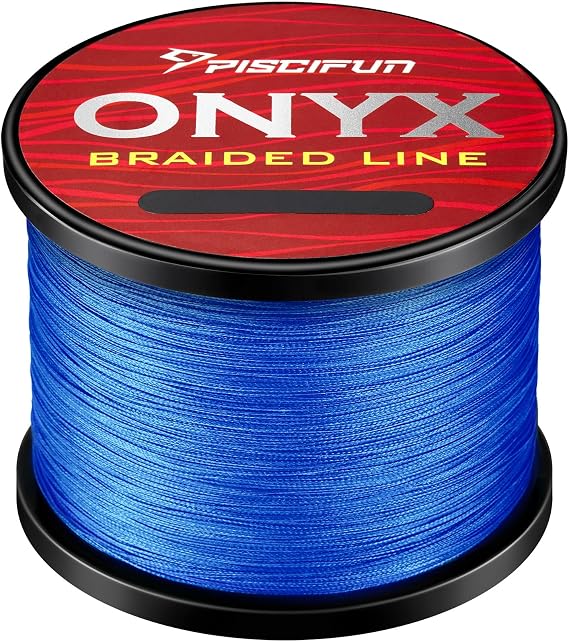 Piscifun Onyx Braided Fishing Line, Abrasion Resistant, 6-150lb | PE braid, zero stretch feel, low memory, fast water cutting, 4/8 strand design