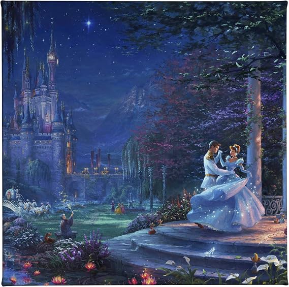 Thomas Kinkade Cinderella (Cinderella Dancing in the Starlight, 14" x 14")