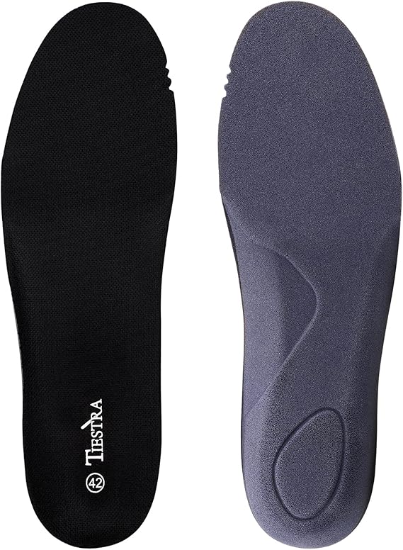 TIESTRA Insoles for Mens Memory Foam Shoe Inserts,Replacement Insoles for Work Boot Running Shoes-Shock Absorption and Cushion for Feet Relief,Comfort Inner Soles for Everyday Use Black 45Eu/US12